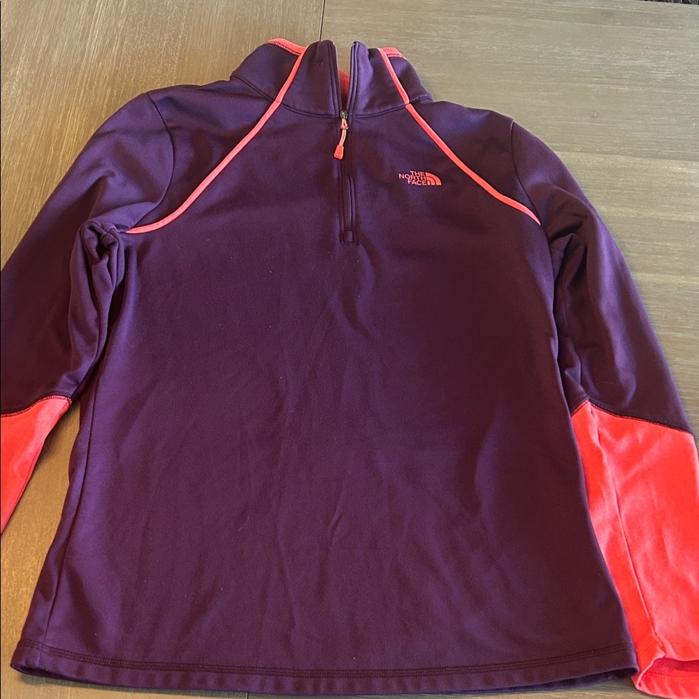 The North Face Dark Purple and Bright coral Quarter-Zip